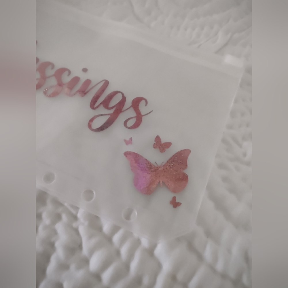 A6 Butterfly Glitter Budget Binder - Picture 6 of 8